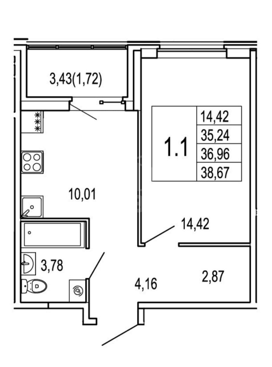однокомнатная квартира в Санкт-Петербурге по адресу: Плесецкая ул., 24