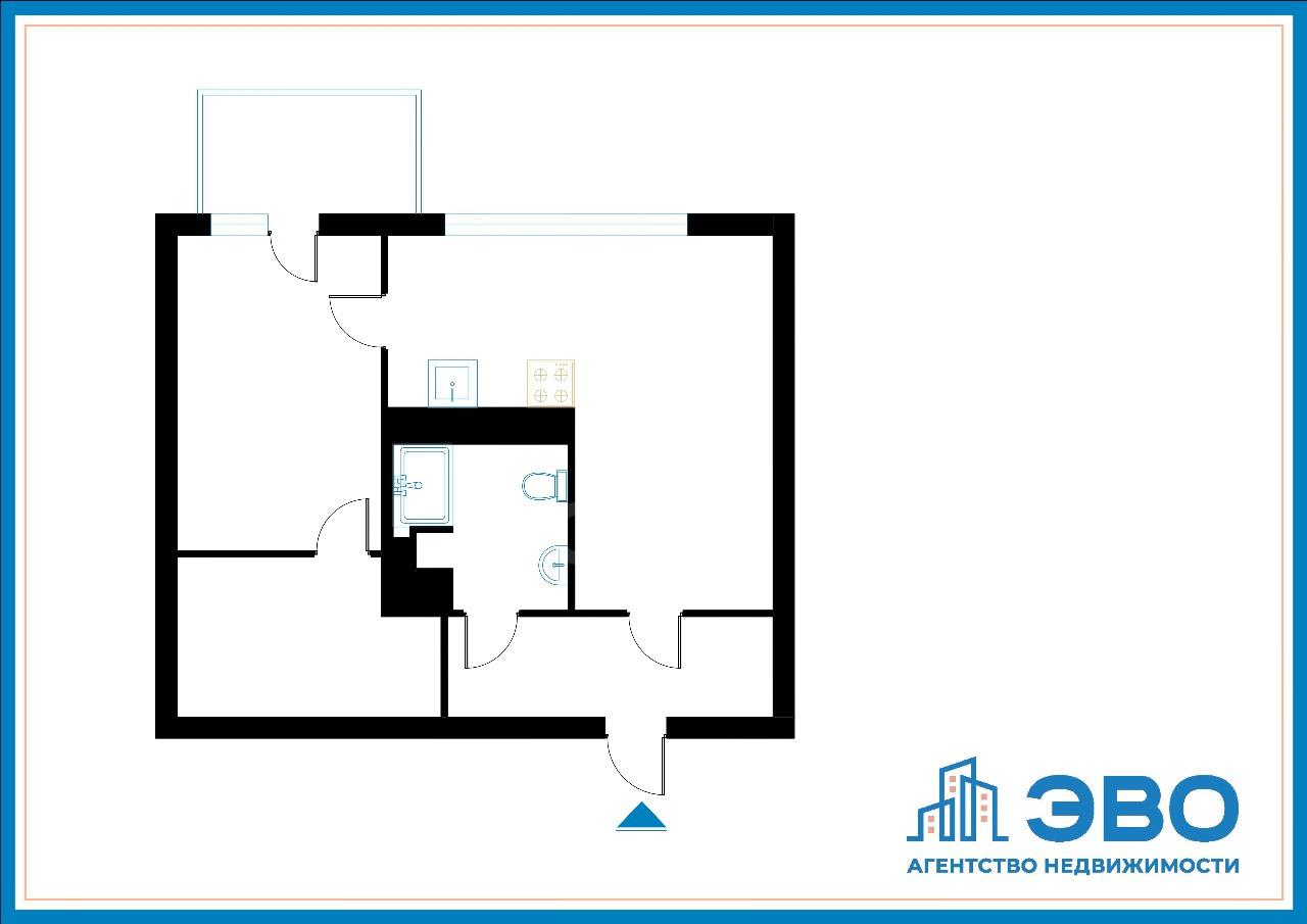 однокомнатная квартира в Санкт-Петербурге по адресу: Комендантский проспект, 58, к 1, строение 1