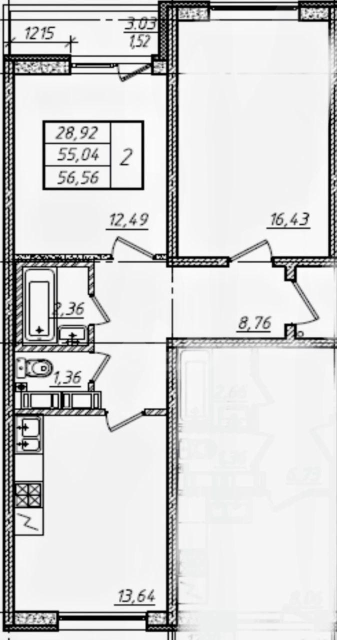 двухкомнатная квартира в Санкт-Петербурге по адресу: Ленинский проспект, 68