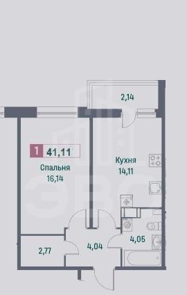 однокомнатная квартира в Ленинградской области по адресу: Авиаторов Балтики проспект, 23к3