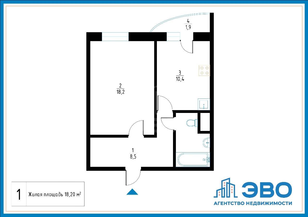 однокомнатная квартира в Санкт-Петербурге по адресу: Ланское ш., 14, к 1