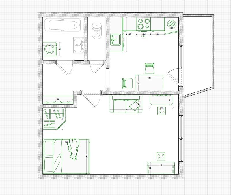 однокомнатная квартира в Санкт-Петербурге по адресу: Богатырский проспект, 56, к 3, литера А