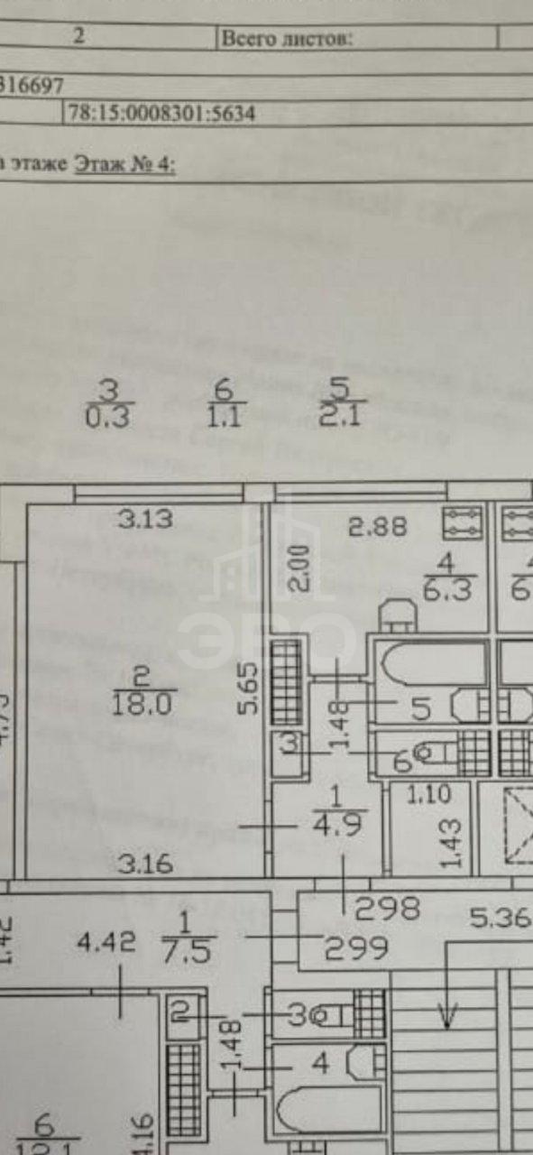 однокомнатная квартира в Санкт-Петербурге по адресу: Маршала Жукова проспект, 32, к 1