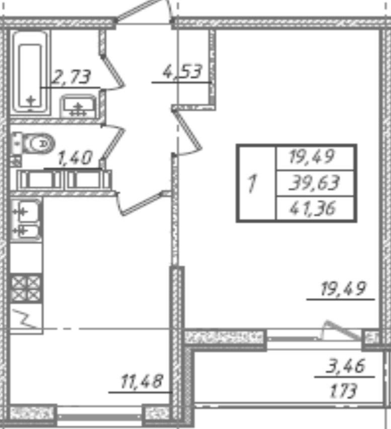 однокомнатная квартира в Санкт-Петербург по адресу: Ленинский проспект, 68, к 1