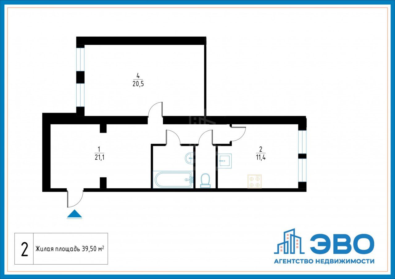 однокомнатная квартира в Ленинградской области по адресу: Межевая ул., 21