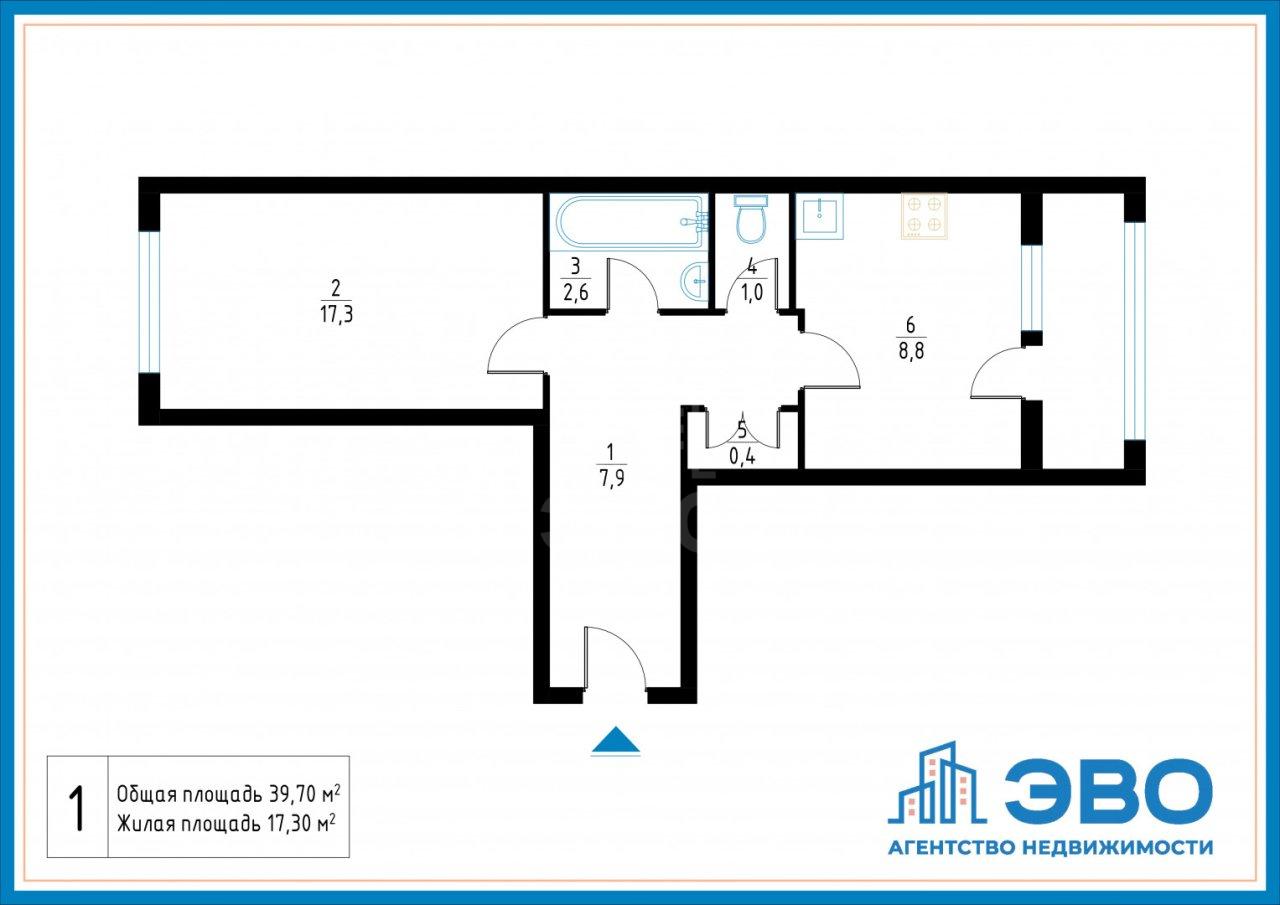 однокомнатная квартира в Ленинградской области по адресу: Василеозерская ул., 8/6