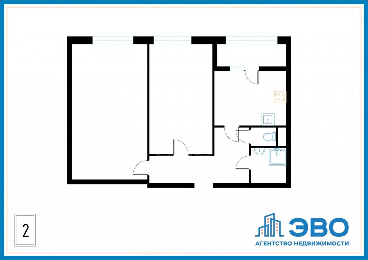 двухкомнатная квартира в Санкт-Петербурге по адресу: Кременчугская ул., 17, к 2