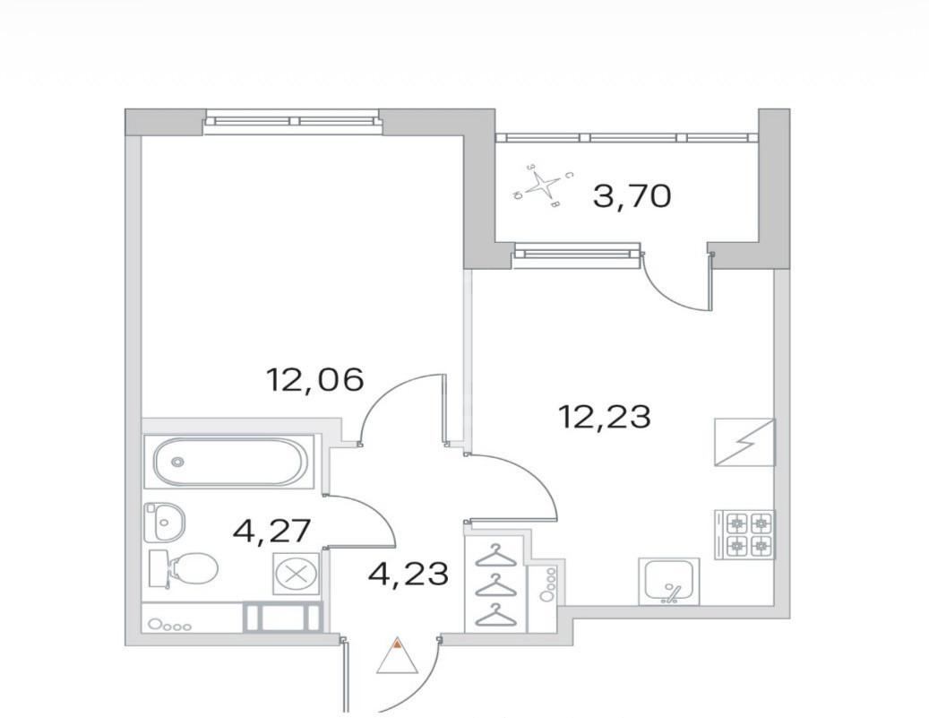 однокомнатная квартира в Санкт-Петербурге по адресу: Нины Петровой ул., 9, строение 1