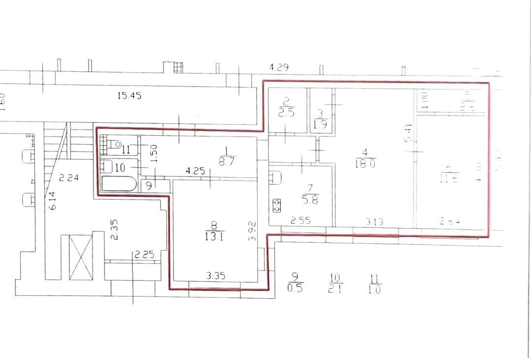 трехкомнатная квартира в Санкт-Петербурге по адресу: Лёни Голикова ул., 25, литера А