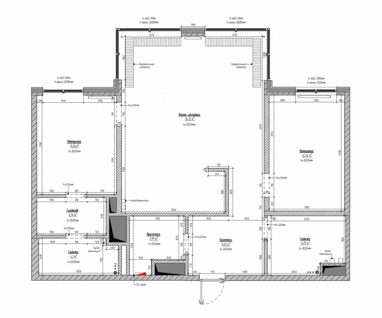 двухкомнатная квартира в Санкт-Петербурге по адресу: Чёрной речки наб., 35, строение 1