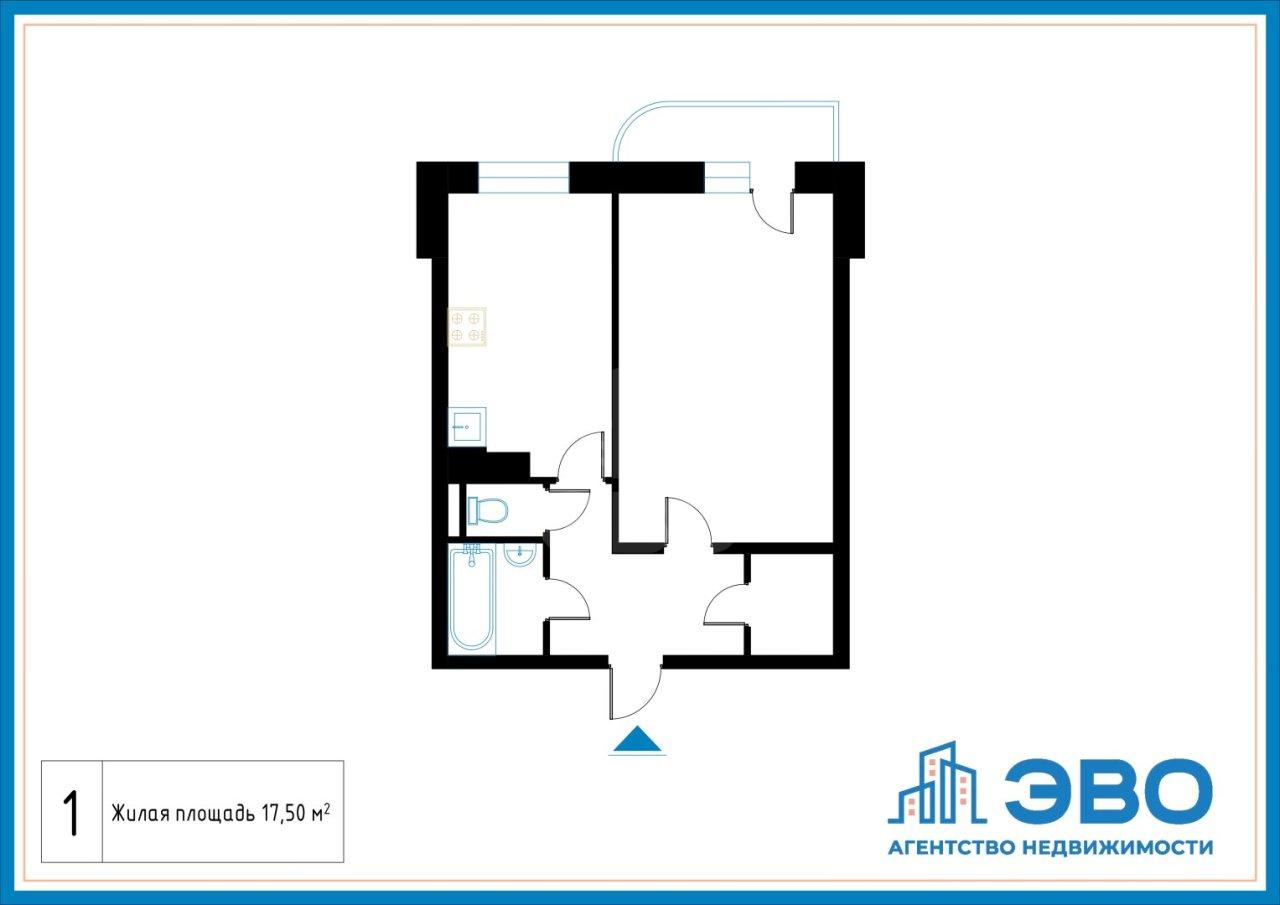 однокомнатная квартира в Санкт-Петербурге по адресу: Северный проспект, 14, к 2, литера А