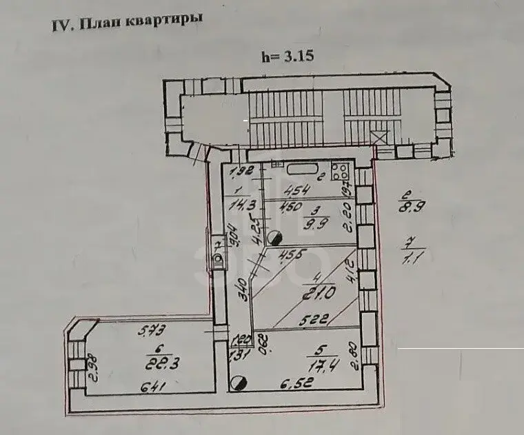 четырехкомнатная квартира в Санкт-Петербурге по адресу: 18-я В.О. линия, 25, литера А
